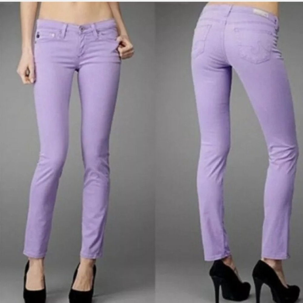 AG Adriano Goldschmied The Stilt Crop Cigarette Jeans Lila Purple Size 24